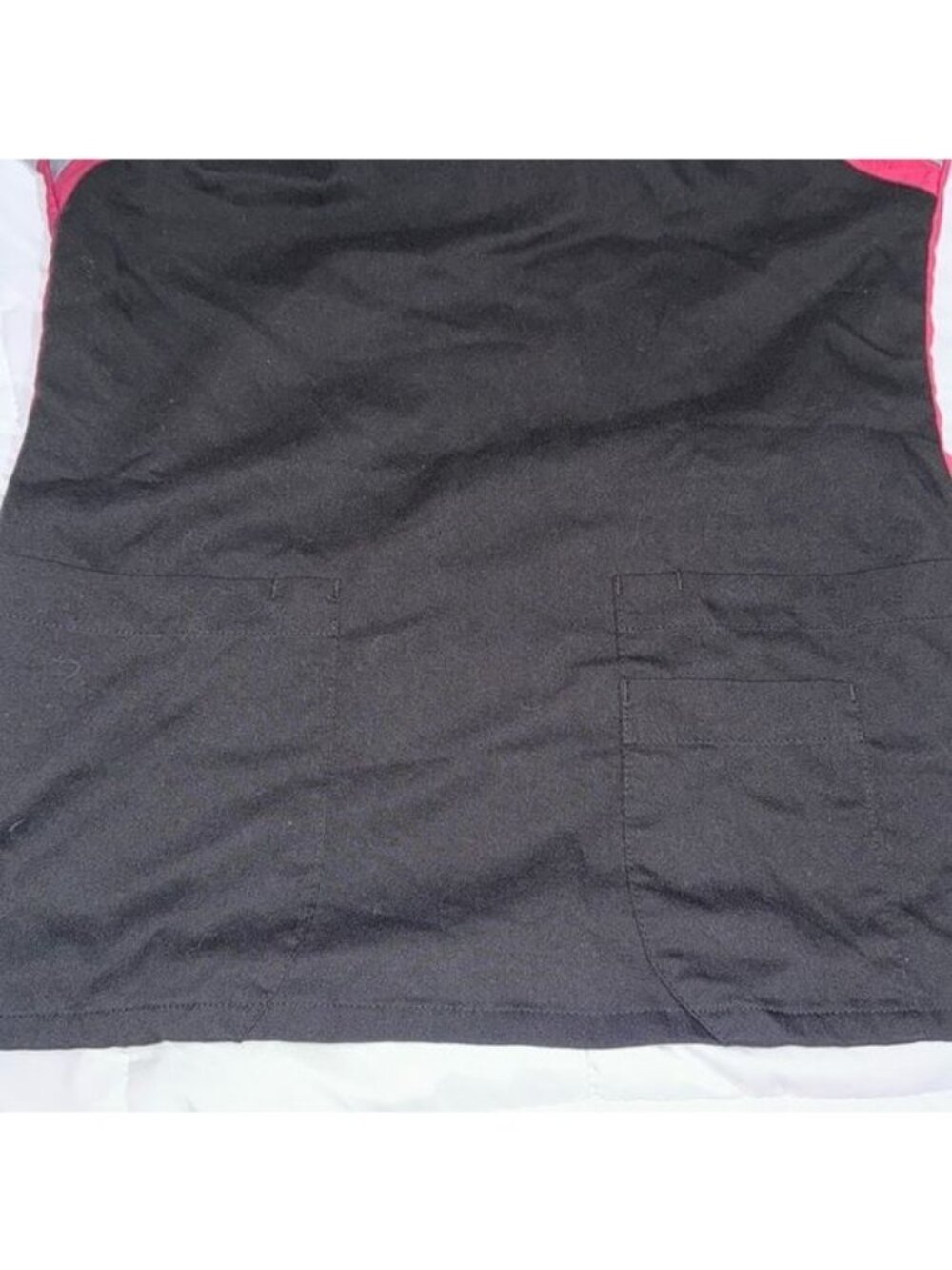 Greys Anatomy By Barco Active Scrub Top S Black Pink Gray V-Neck Front Pockets - Picture 5 of 8